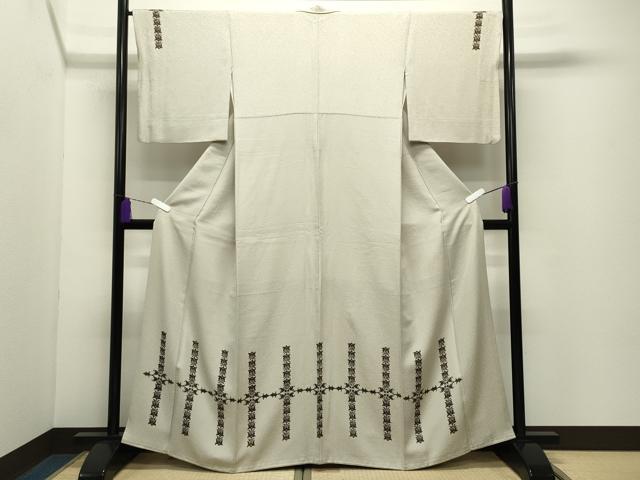 平和屋着物●訪問着 花唐草文 正絹 逸品 CABD9348gh