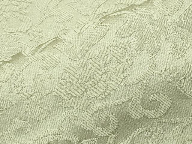 平和屋着物●上質な色無地 花唐草地紋 裏葉柳色 正絹 逸品 CABD9355gh