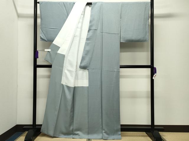 平和屋着物●上質な色無地 花唐草地紋 秘色色 正絹 逸品 未使用 CABD9357gh