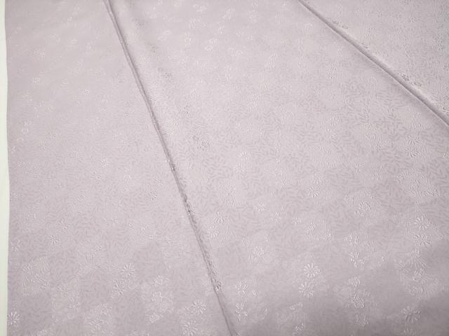 平和屋着物●上質な色無地 市松花地紋 白藤色 正絹 逸品 CABD9364gh
