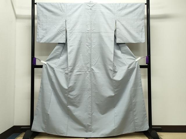 平和屋着物●結城紬 色無地 淡藤色 正絹 逸品 CABD9367gh