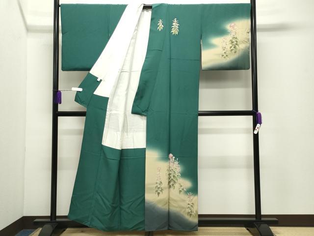 平和屋着物●京加賀友禅 松本健一 訪問着 草花文 暈し染め 正絹 逸品 CABD9379gh