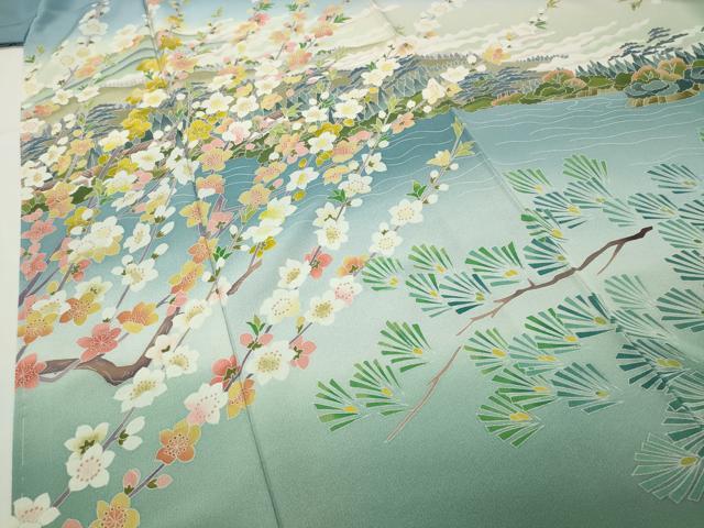 平和屋着物●高級染元 粋峰 林芳夫 京加賀友禅 訪問着 風景花文 暈し染め 正絹 逸品 CABD9388gh