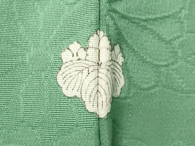 平和屋着物●上質な色無地 舞花地紋 若緑色 正絹 逸品 未使用 CABD9395gh