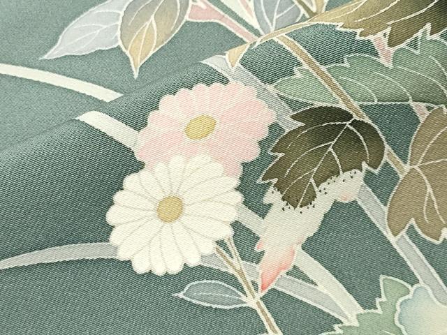 平和屋着物●訪問着 友禅 草花文 正絹 逸品 CABD9402gh