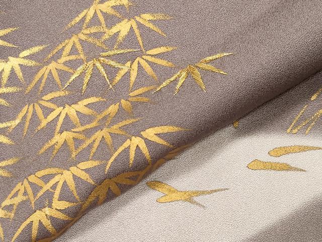 平和屋着物●訪問着 刺繍 笹竹文 暈し染め 金彩 阪急百貨店扱い 正絹 逸品 未使用 CABD9403gh