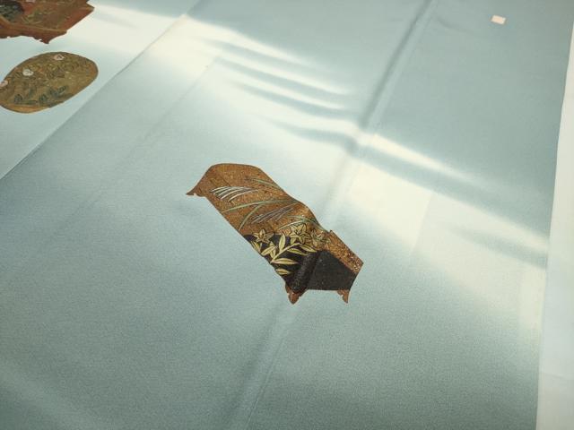 平和屋着物●越後染印傳 根津青宗 色留袖 器物文 暈し染め 金銀彩 正絹 逸品 CABD9405gh