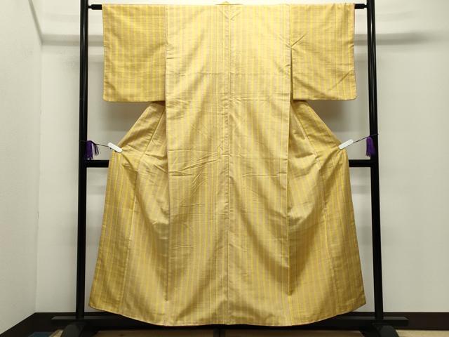 平和屋着物●上質な紬 縞 正絹 逸品 CABD9419gh