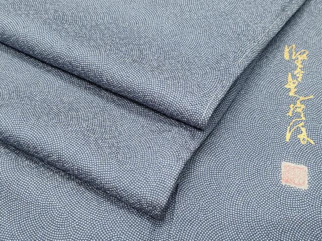 平和屋着物●伝統工芸師 服部光擴 江戸小紋 鮫小紋柄 正絹 逸品 未使用 CABD9421gh