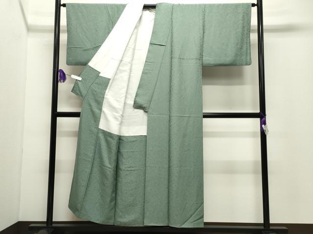 平和屋着物●上質な色無地 草花地紋 利休鼠色 正絹 逸品 CABD9428gh