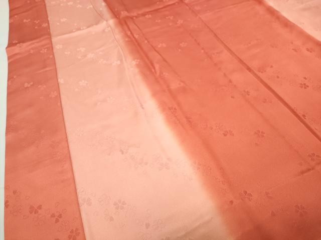 平和屋着物●長襦袢 無双仕立て 舞桜間道 暈し染め 正絹 逸品 未使用 CABD9432gh