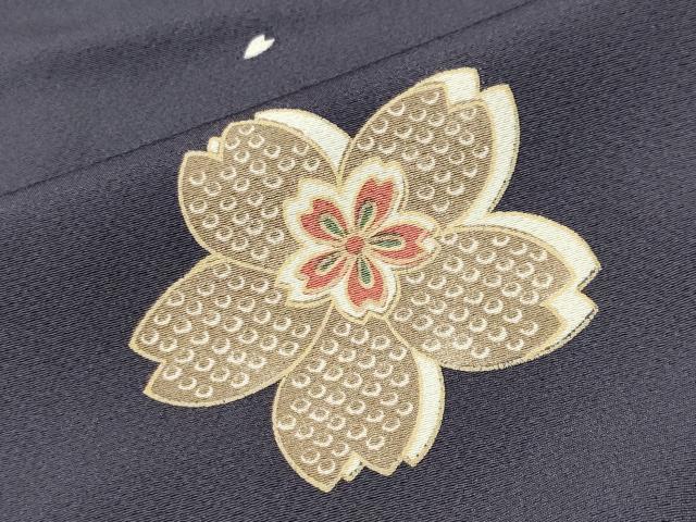 平和屋着物●上質な小紋 舞桜文 正絹 逸品 CABD9440gh