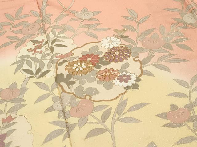 平和屋着物●訪問着 駒刺繍 雪輪花文 暈し染め 金彩 正絹 逸品 未使用 CABD9446gh