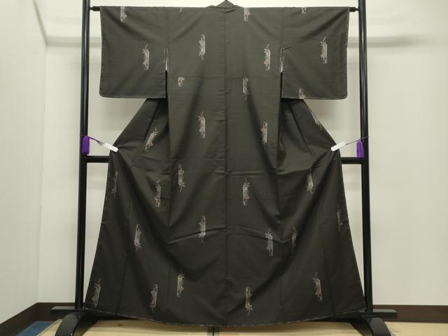 平和屋着物●本場大島紬 9マルキ 地空き 枝花文 正絹 逸品 未使用 CABD9451gh