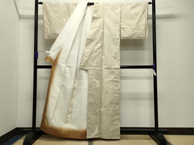 平和屋着物●本場大島紬 白大島 9マルキ 雪輪重ね文 正絹 逸品 CABD9458gh
