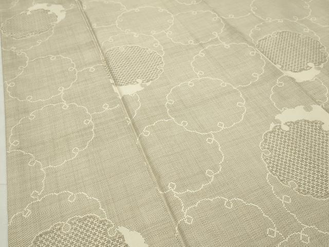 平和屋着物●本場大島紬 白大島 9マルキ 雪輪重ね文 正絹 逸品 CABD9458gh