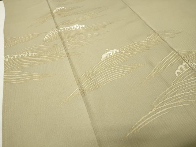 平和屋着物●訪問着 刺繍 立波文 金彩 正絹 逸品 CABD9468gh