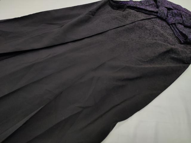 平和屋着物●女性 行灯袴 薔薇 暈し染め 黒地 洗える着物 CABD9485gh