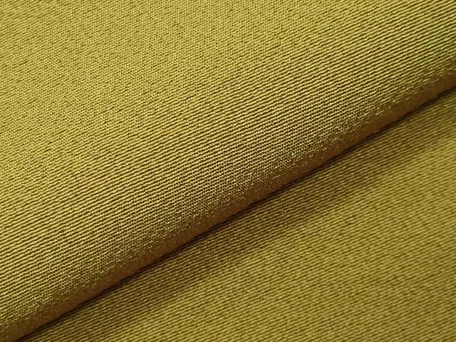 平和屋着物●上質な色無地 鶯色 さが美扱い 反端付き 正絹 逸品 CABD9486gh