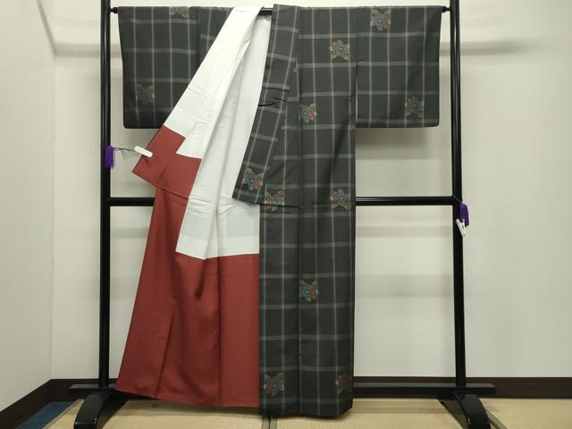 平和屋着物●伝統工芸士 池田光正 紬 花月 証紙付き 正絹 逸品 CABD9488gh