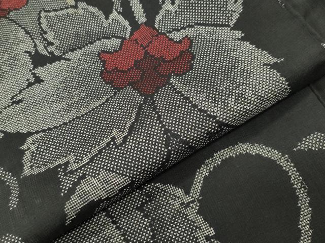 平和屋着物●本場大島紬 7マルキ 更紗花唐草文 正絹 逸品 CABD9491gh