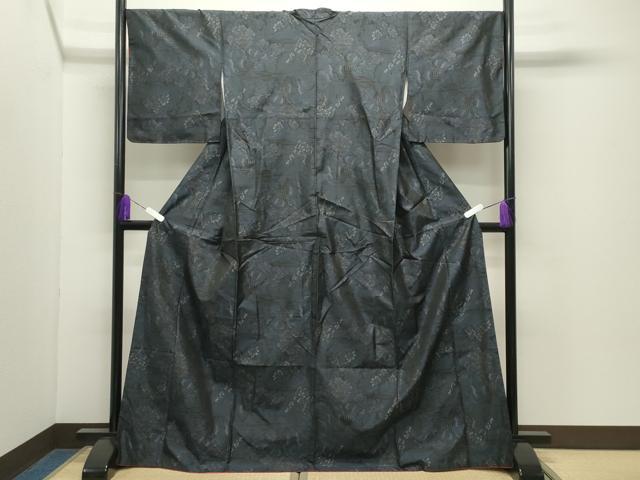 平和屋着物●本場大島紬 風景文 ロング丈 正絹 逸品 CABD9492gh