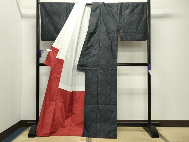 平和屋着物●本場大島紬 風景文 ロング丈 正絹 逸品 CABD9492gh