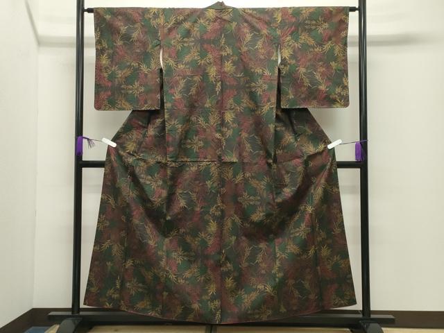 平和屋着物●本場大島紬 7マルキ 草花文 正絹 逸品 未使用 CABD9495gh