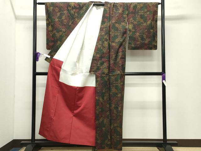 平和屋着物●本場大島紬 7マルキ 草花文 正絹 逸品 未使用 CABD9495gh