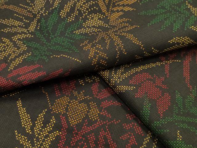 平和屋着物●本場大島紬 7マルキ 草花文 正絹 逸品 未使用 CABD9495gh