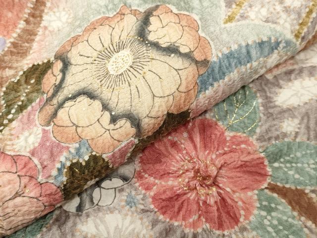 平和屋着物●豪華振袖 辻が花 絞り 金彩 上代45万 仮絵羽 逸品 未使用 CABD9510gh