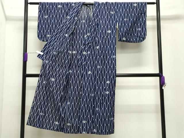 平和屋着物∴夏物 浴衣 綿絽 花菱文 綿 逸品 CABD9519gh
