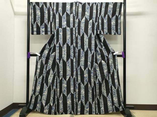 平和屋着物∴夏物 浴衣 杜若 矢羽根文 綿 逸品 CABD9523gh