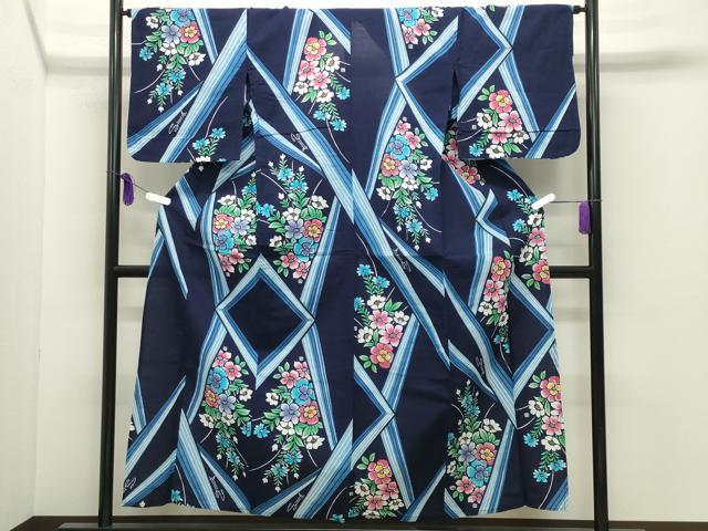 平和屋着物∴夏物 浴衣 作家物 草花文 綿 逸品 CABD9537gh