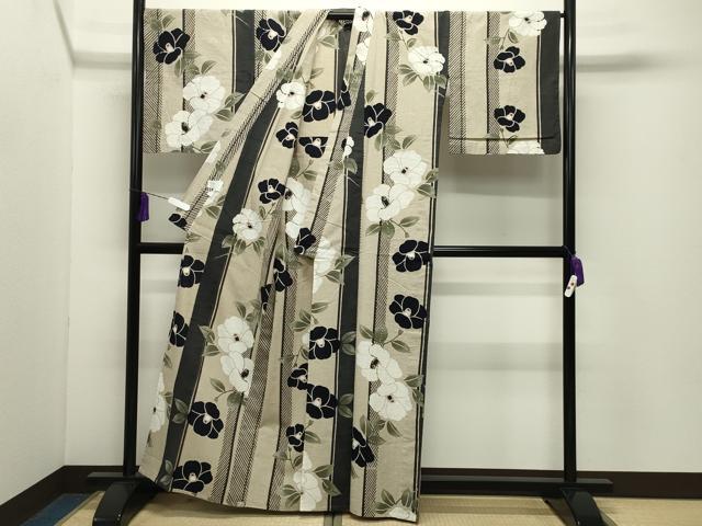 平和屋着物∴夏物 ファッションデザイナー コシノジュンコ 浴衣 椿間道 綿 逸品 CABD9542gh
