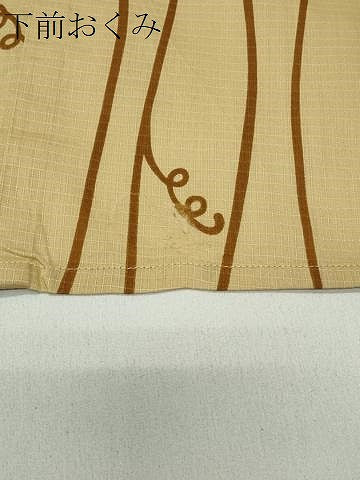 平和屋着物∴夏物 綿紅梅 浴衣 花唐草間道 綿 逸品 CABD9546gh
