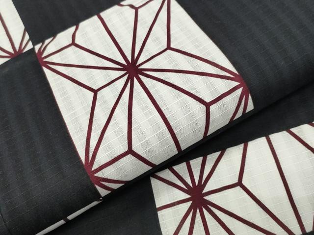 平和屋着物∴夏物 綿紅梅 浴衣 麻の葉文様 綿 逸品 CABD9547gh