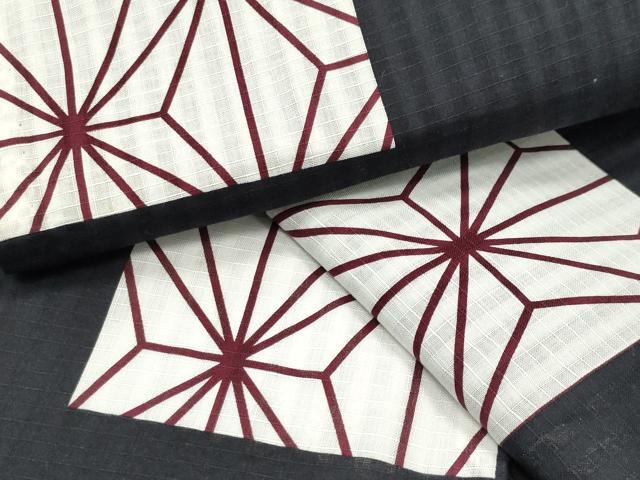 平和屋着物∴夏物 綿紅梅 浴衣 麻の葉文様 綿 逸品 CABD9547gh