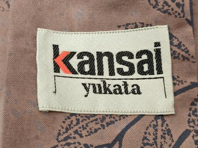 平和屋着物∴夏物 世界的ファッションデザイナー 山本寛斎 kansaiブランド 浴衣 舞蝶花文 綿 逸品 CABD9555gh