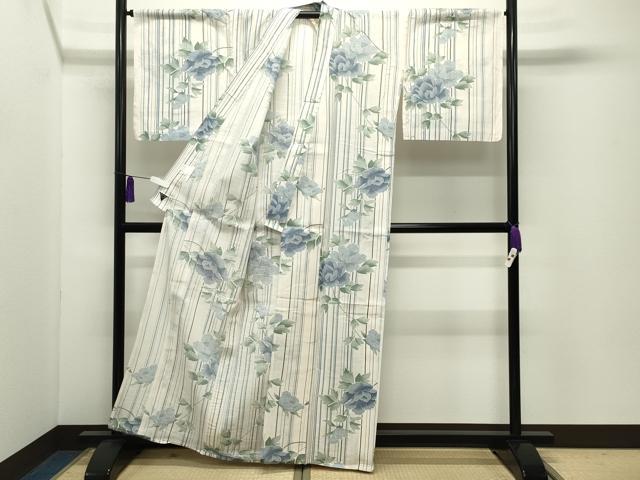 平和屋着物∴夏物 ファッションデザイナー コシノジュンコ 浴衣 牡丹花文 綿 逸品 CABD9556gh