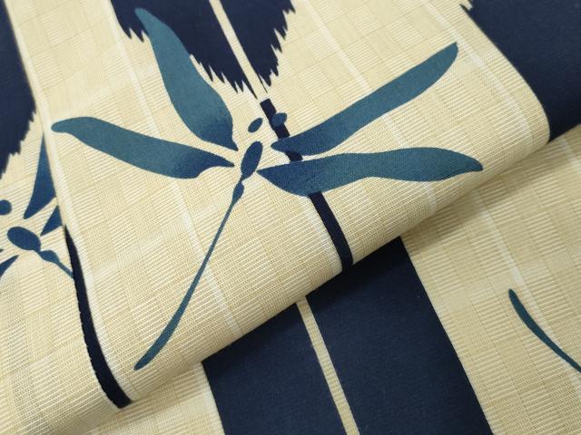 平和屋着物∴夏物 浴衣 トンボ 矢羽根文 綿 逸品 CABD9557gh
