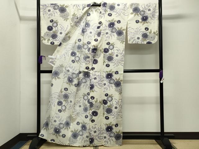平和屋着物∴夏物 浴衣 菊 綿 逸品 CABD9558gh