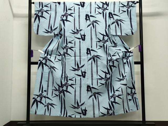平和屋着物∴夏物 浴衣 笹竹文 綿 逸品 CABD9562gh