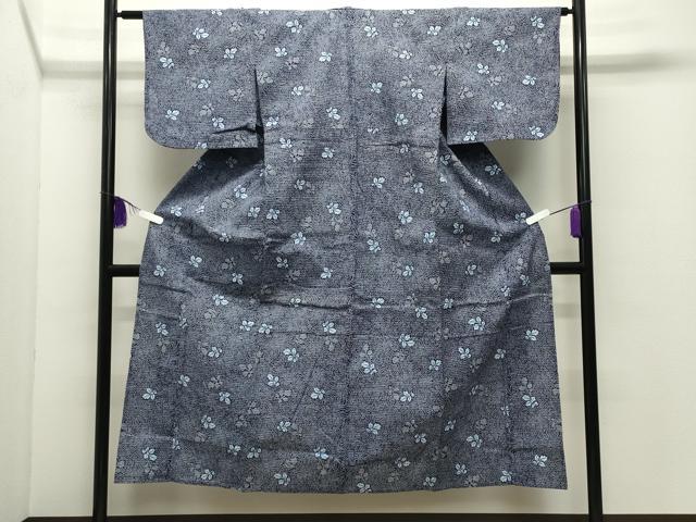平和屋着物∴夏物 浴衣 舞葉文 綿 逸品 CABD9577gh