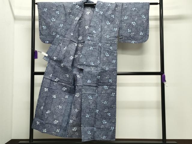 平和屋着物∴夏物 浴衣 舞葉文 綿 逸品 CABD9577gh
