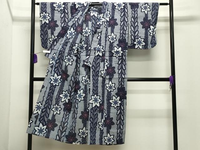 平和屋着物∴夏物 浴衣 楓文 綿 逸品 未使用 CABD9578gh