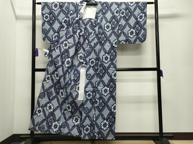 平和屋着物∴夏物 浴衣 花菱文 綿 逸品 CABD9580gh