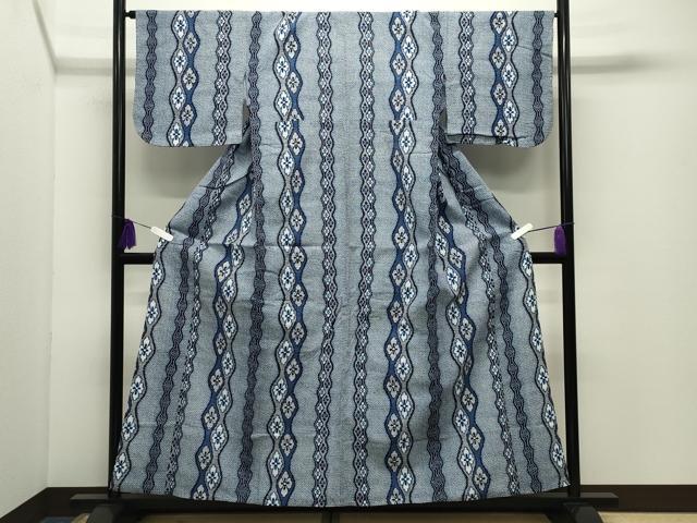平和屋着物∴夏物 浴衣 立涌花菱文 綿 逸品 CABD9581gh
