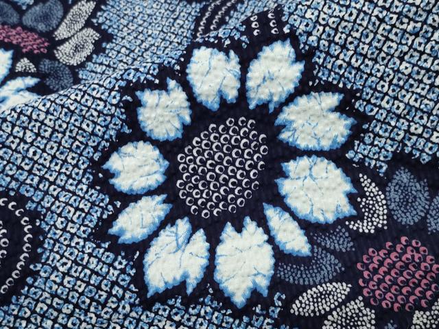 平和屋着物∴夏物 浴衣 花唐草文 綿 逸品 CABD9582gh
