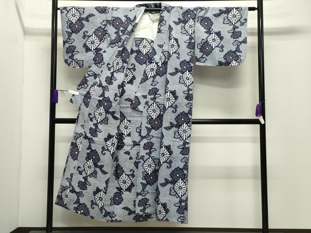 平和屋着物∴夏物 浴衣 花唐草文 綿 逸品 CABD9583gh